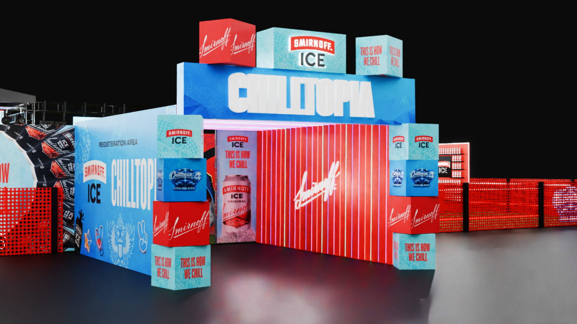 Smirnoff Ice CHILLTOPIA 3D visualization